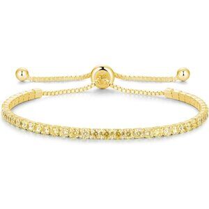 Gold-Nov-Citrine Sterling Silver Birthstone 2.5mm Tennis Bolo Bracelet